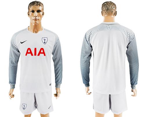 Tottenham Hotspur Blank White Goalkeeper Long Sleeves Soccer Club Jersey - Click Image to Close